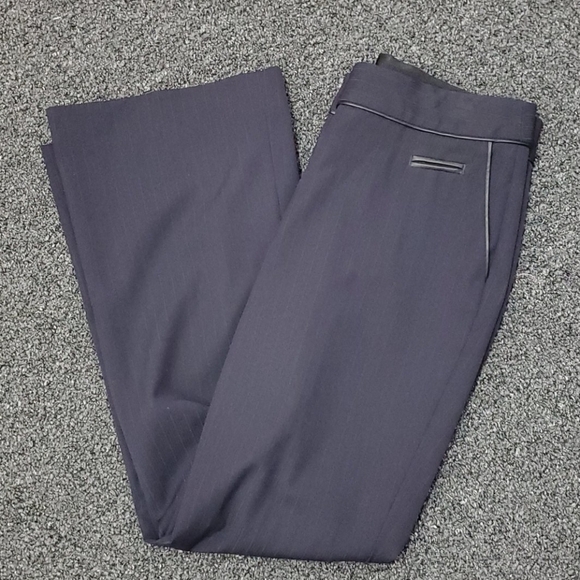 EXPRESS Ladies Trousers Navy Blue With Red Pinstri - Picture 4 of 8